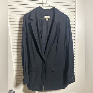 Open Edit Black Blazer - Classic Single-Breasted Jacket Size Small